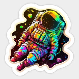 Colorful Space Astronaut Sticker #9 Sticker